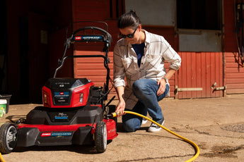 Toro eTimeMaster Mower, self-propelled petrol mower at Greenstripe UK