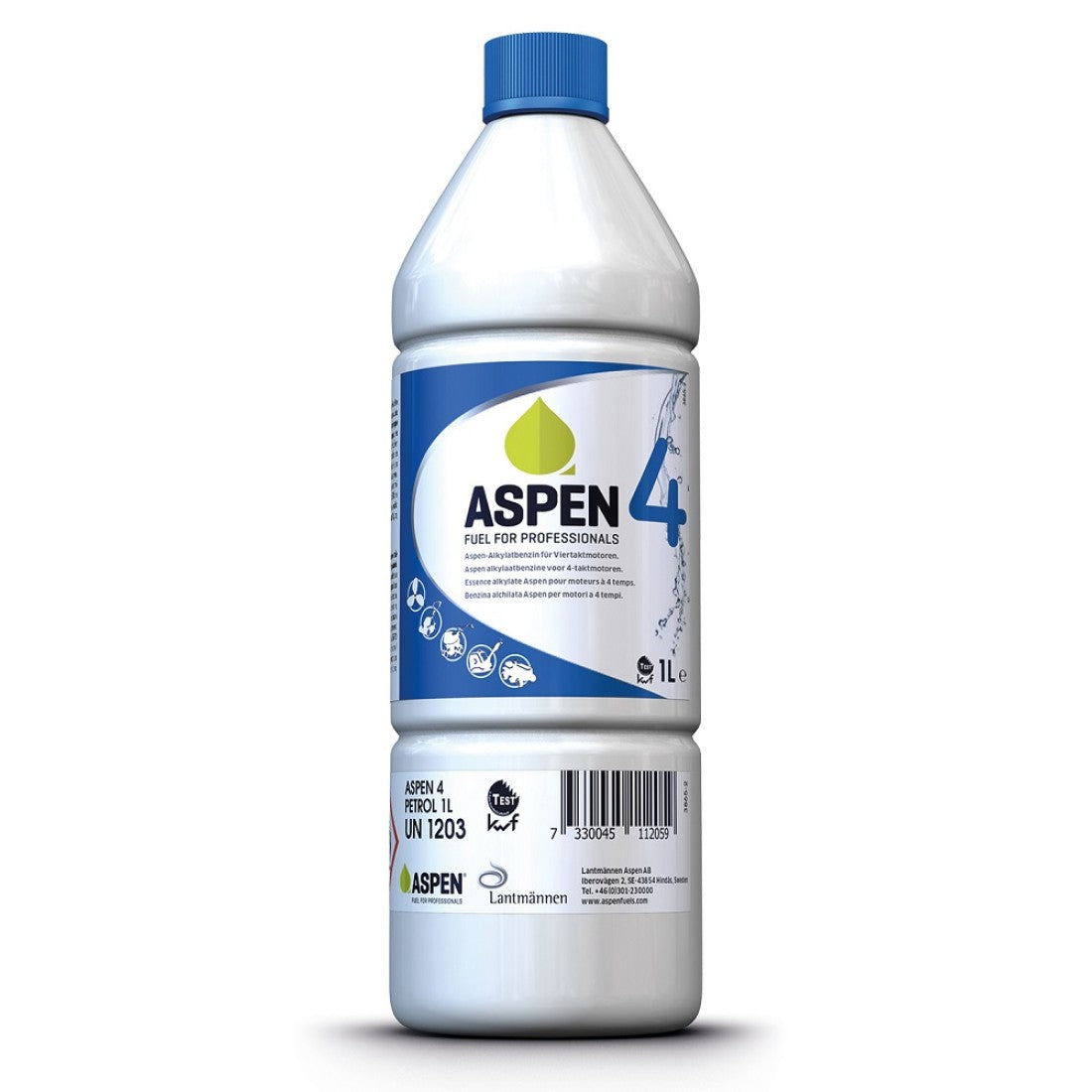 Aspen 4 is alkylate petrol without oil ‚Äì suitable for lawnmowers