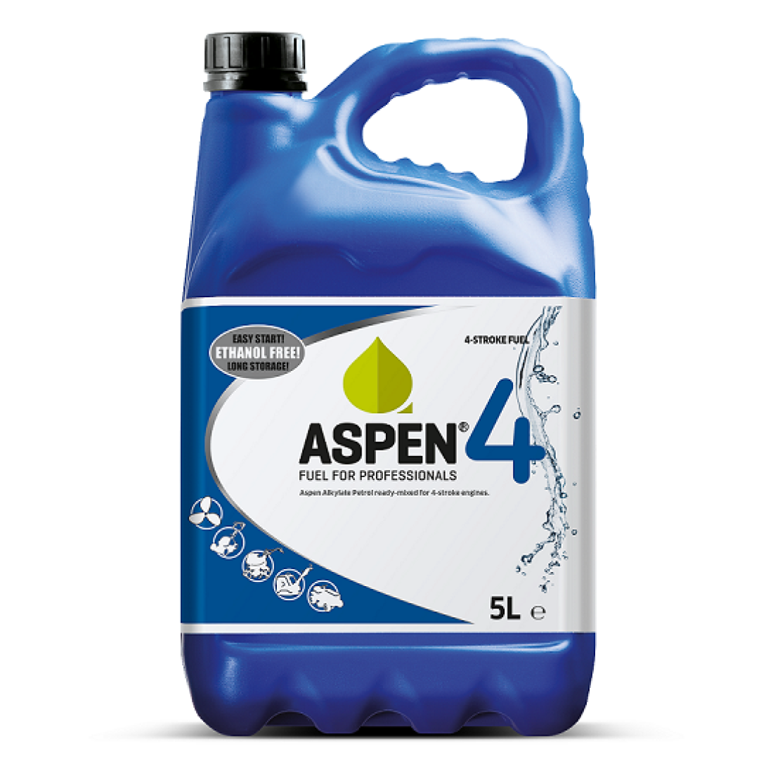 Aspen 4 is alkylate petrol without oil ‚Äì suitable for lawnmowers