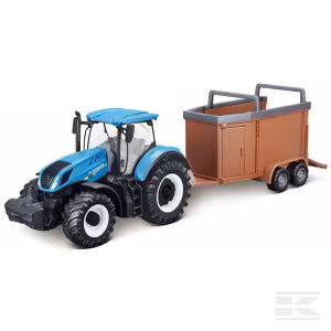 New Holland T7.315 tractor with cattle trailer