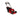A red self-propelled lawn mower with a black handle and wheels, featuring a smartstow design for easy storage. Greenstripe