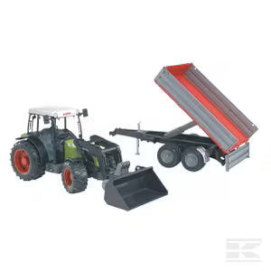 U02112 Claas Nectis 267 F with front loader and tipping trailer