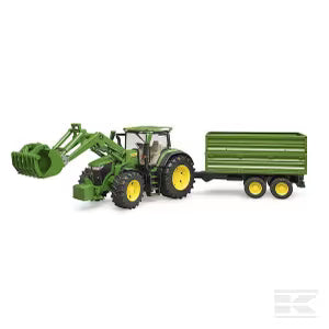 U03155 John Deere 7R 350 with front loader and trailer