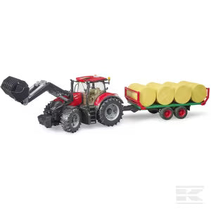 U03198 Case IH Optum 300 CVX with front loader and bale trailer